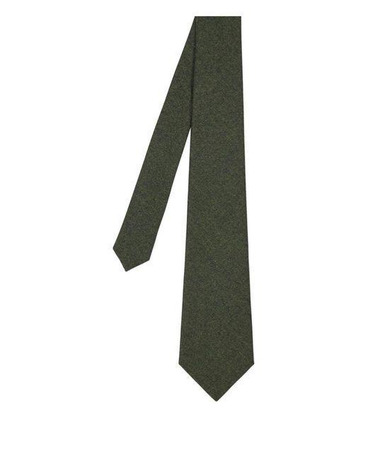 Paul Smith Green Speckled-Lining Merino Wool-Cashmere Blend Tie for men