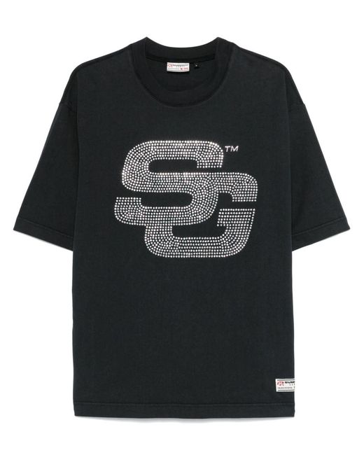 SUMMER GAMES Black Logo-Embellished T-Shirt for men
