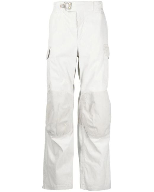 Objects IV Life White Multi-pocket Parachute Pants for men