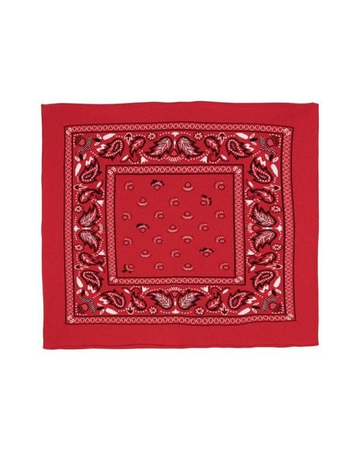 Barrie Red Bandana-Print Scarf for men