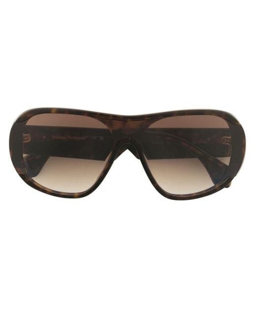 Vivienne Westwood Black Tortoiseshell Pilot-frame Sunglasses for men