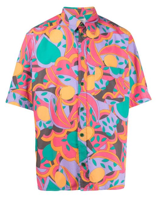 Isabel Marant Multicolor Abstract-Print Short-Sleeve Shirt for men