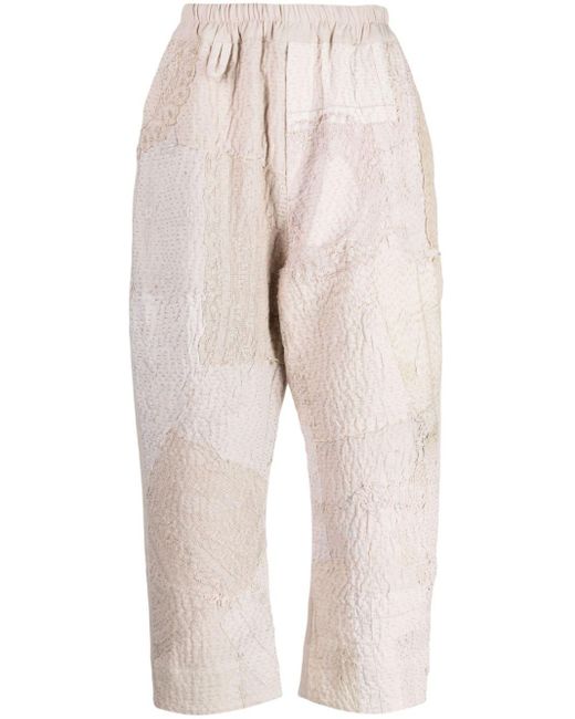By Walid Natural Gerald Linen Cropped Pants for men