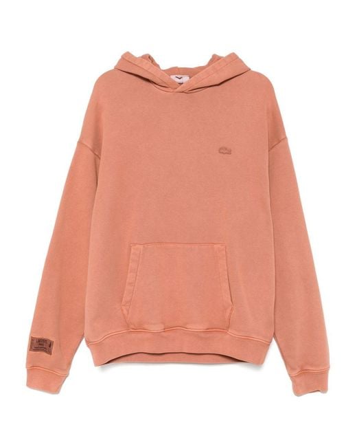 Lacoste Pink Logo-Patch Hoodie for men