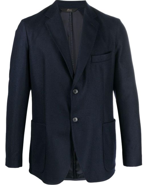 Brioni Blue Single-breasted Fitted Blazer for men