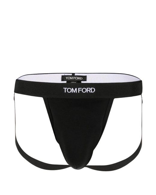 Tom Ford Black Logo-waistband Briefs for men