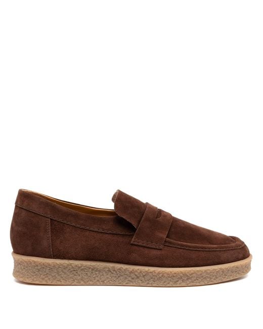 Lardini Brown Suede Loafers for men