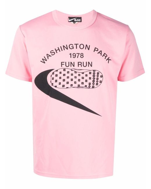COMME DES GARÇON BLACK Pink X Nike Graphic-print T-shirt for men