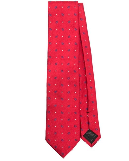 Brioni Red Silk Tie for men