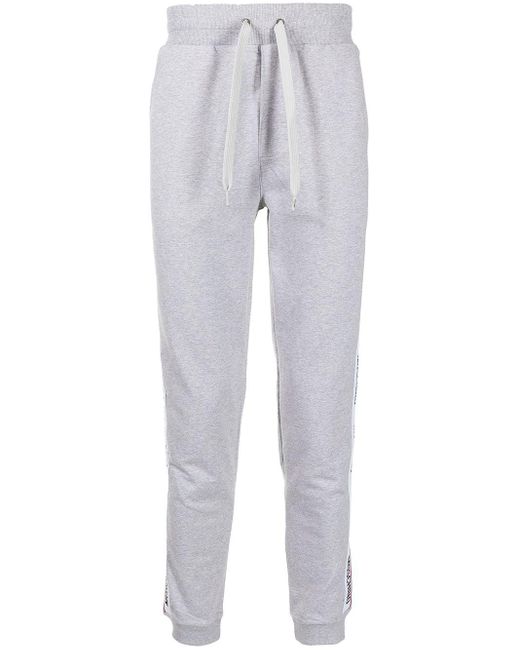 Moschino Gray Logo Tracksuit Bottoms for men