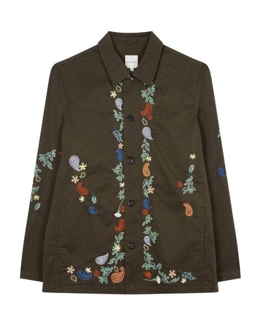 Paul Smith Green Embroidered Shirt for men