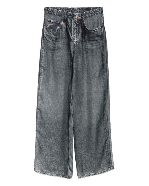 Pierre Louis Mascia Black Aloe Wide-Leg Silk Trousers for men