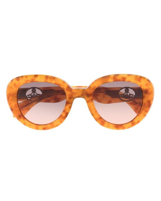 Vivienne Westwood Orange Tortoiseshell Round-frame Sunglasses for men