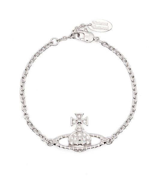 Vivienne Westwood White Orb-Plaque Bracelet for men