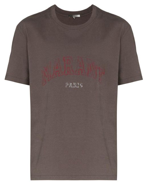 Isabel Marant Brown Honore Logo-Print T-Shirt for men