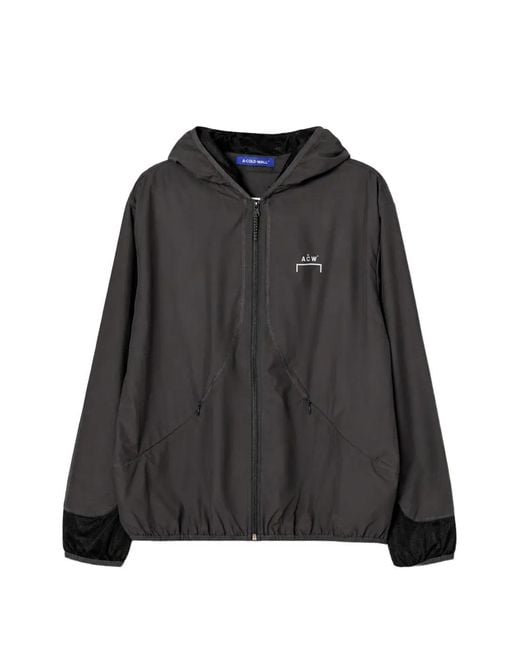 A_COLD_WALL* Black Logo-Print Mesh-Panel Jacket for men