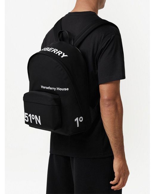Burberry Horseferry Logoprint Backpack in Black for Men Lyst