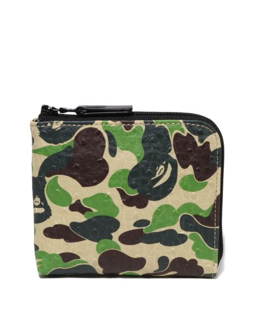 A Bathing Ape Green Camouflage Wallet for men