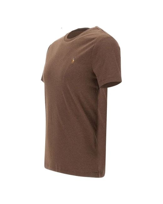 Polo Ralph Lauren Brown Pony-Embroidered T-Shirt for men
