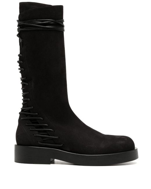 Ann Demeulemeester Black Mick Lace-up Leather Boots for men