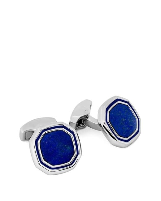 Tateossian Blue Octagonal Lapis-Inlay Cufflinks for men