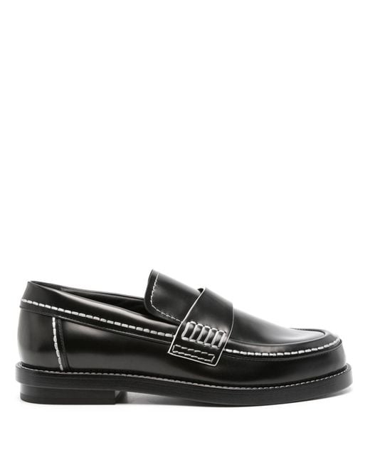 McQueen Black Leather Loafers for men
