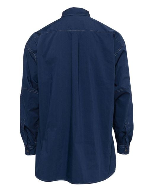 And Wander Blue Carabiner-Detail Multi-Pocket Shirt for men