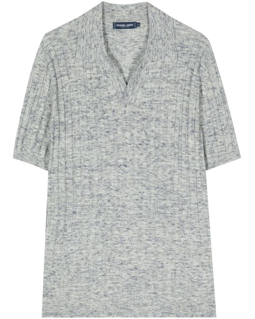 Frescobol Carioca Gray Rino Space-Dye Knitted Polo Short for men