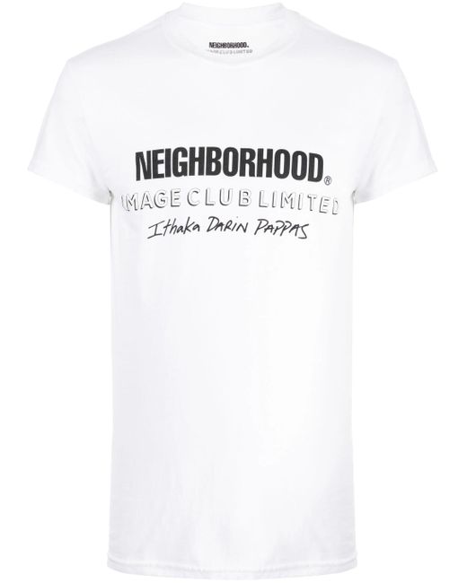 Neighborhood White Logo-print Cotton T-shirt for men