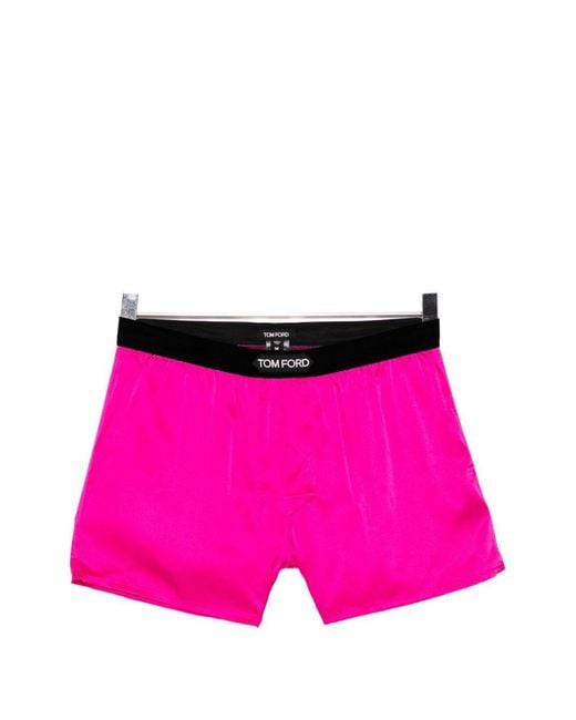 Tom Ford Pink Logo-Patch Boxer Shorts for men