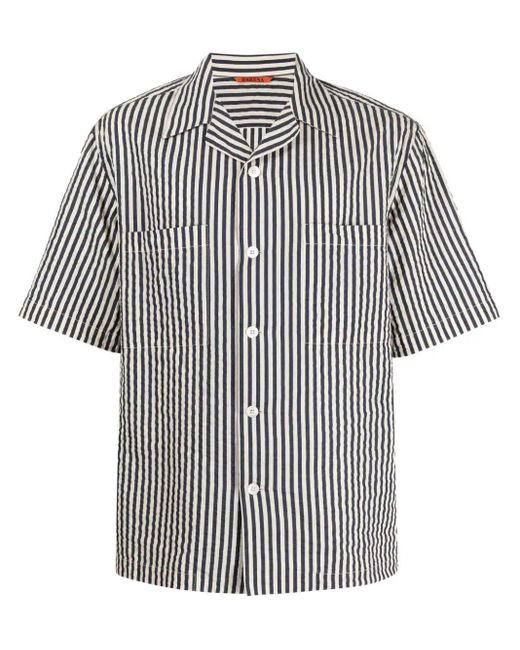 Barena Gray Striped Seersucker Shirt for men