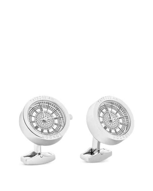 Tateossian White Big Ben Watch Cufflinks for men