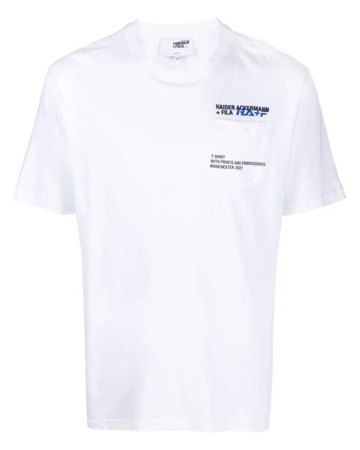 Haider Ackermann White X Fila Donato T-shirt for men
