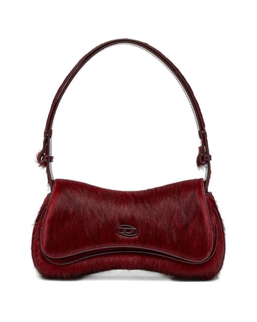 DIESEL Red Play Calf-Leather Clutch for men
