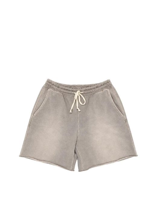 MOOJI MOOJI Gray Drawstring Raw-Cut Shorts for men