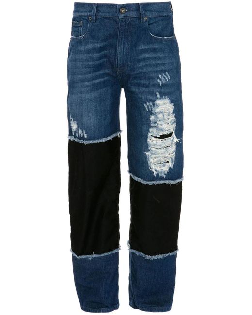J.W. Anderson Blue Distressed Straight-leg Jeans for men