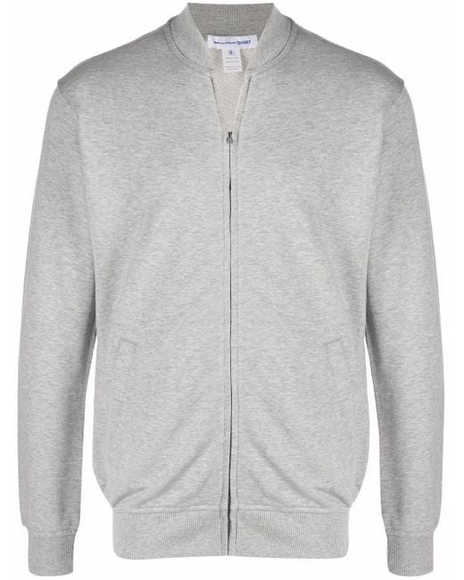 Comme des Garçons Gray Graphic-Print Zip Front Sweatshirt for men