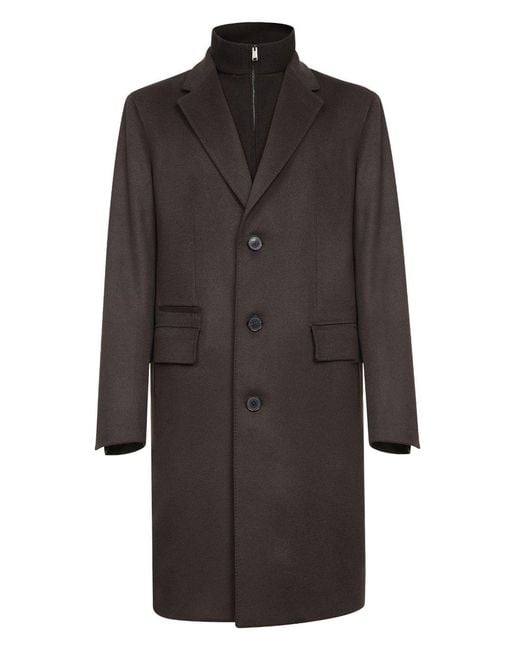 Zegna Brown Cashmere Coat for men