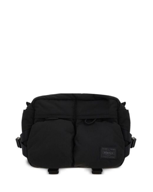 Porter-Yoshida and Co Black Senses Two-Pocket Messenger Bag for men