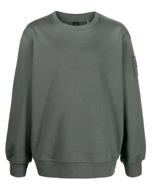 Moose Knuckles Gray Logo-Plaque Cotton Sweatshirt for men