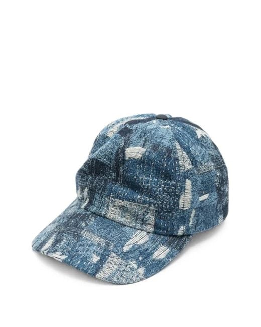 Maharishi Blue Mahaboro 6 Patchwork Baseball Cap for men