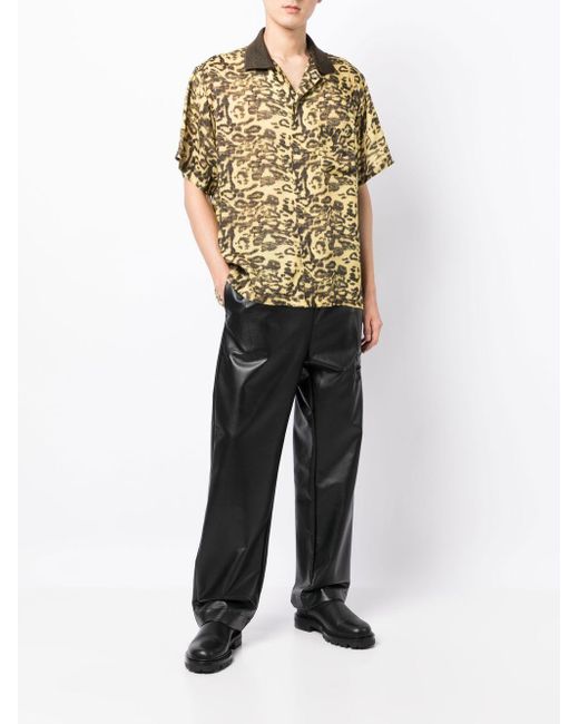 Toga Virilis Leopard Print Short-sleeve Shirt in Metallic for Men