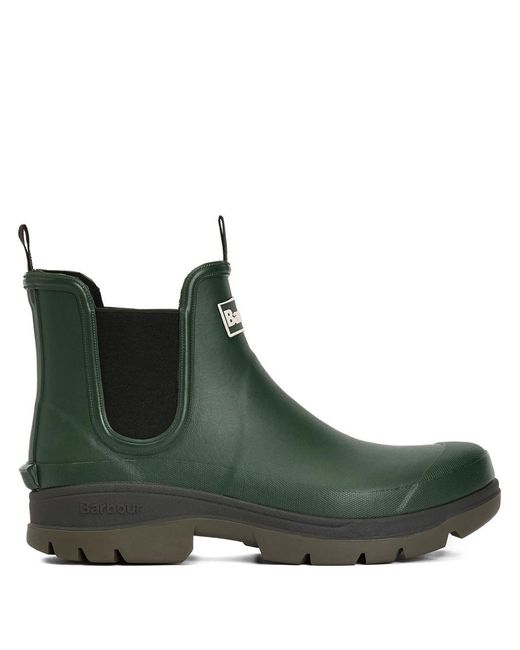 Barbour Green Nimbus Elastic-Panel Rain Boots for men