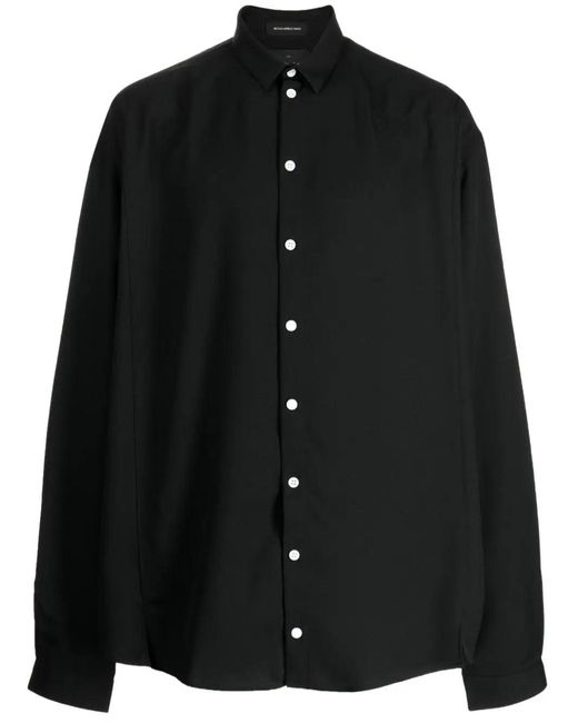 Nicolas Andreas Taralis Black Long-Sleeve Cotton Shirt for men