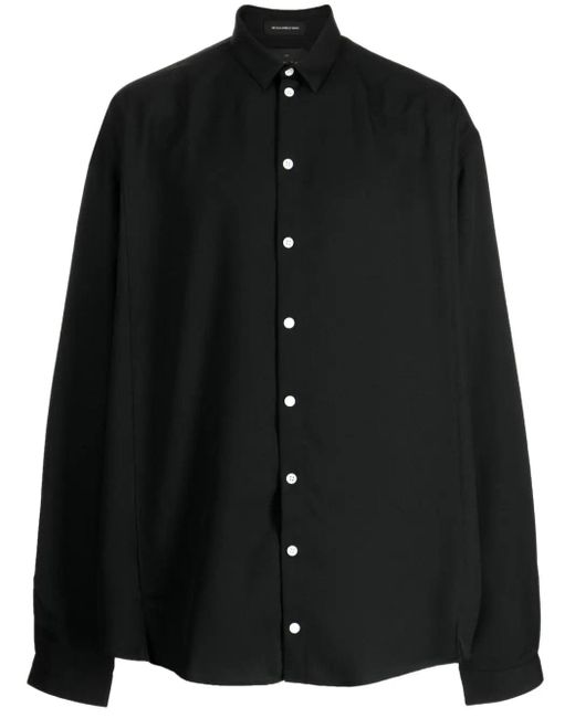 Nicolas Andreas Taralis Black Long-Sleeve Cotton Shirt for men