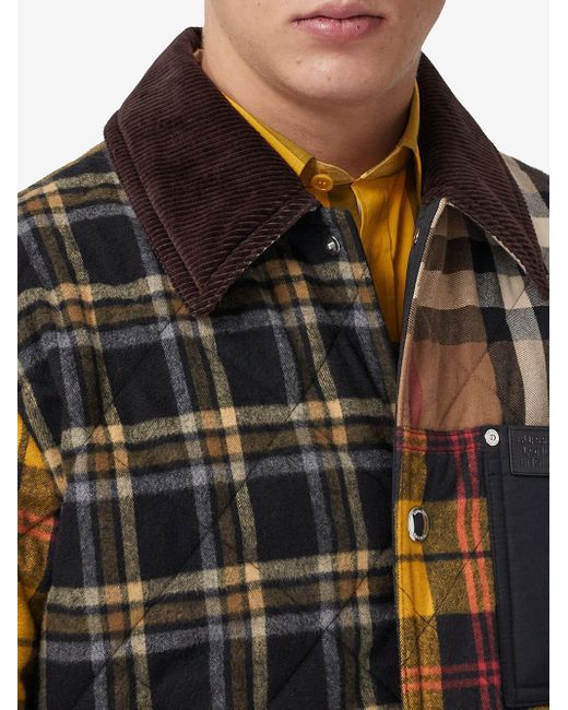 Burberry Cotton Patchwork Check-pattern Jacket in Brown for Men - Save 66%  | Lyst