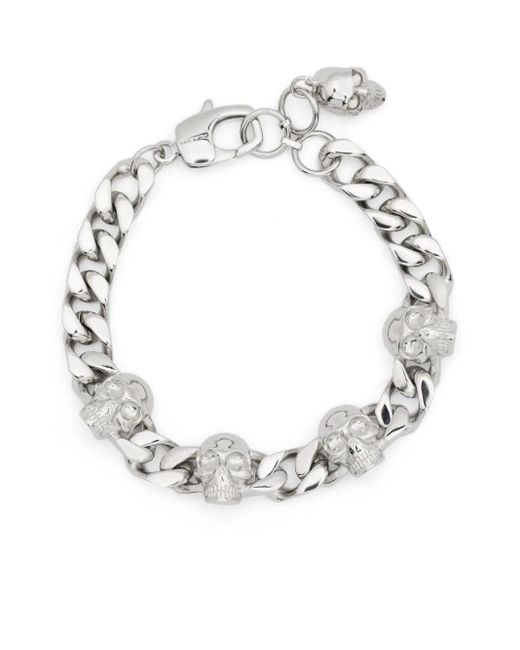 Alexander McQueen Metallic Skull Bracelet for men