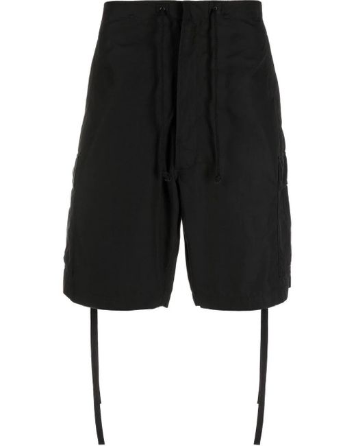 Maharishi Black Drawstring-Waistband Shorts for men