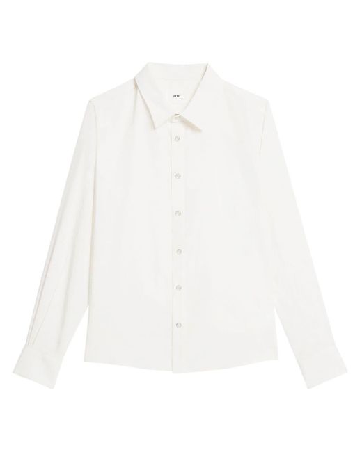 AMI White Decorative-Button Long-Sleeve Shirt for men
