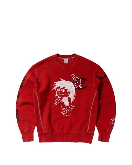 Champion Red Graphic-Print Sweatshirt